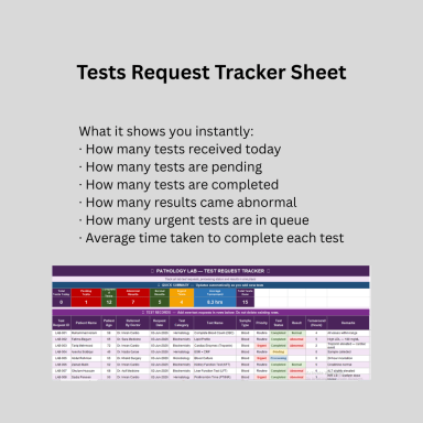 Pathology Lab Management System | Excel Tracker Template