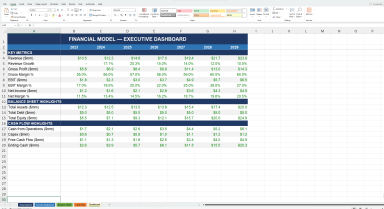 3-Statement Financial Model — Excel Template (Income Statement, Balance Sheet & Cash Flow)