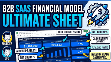 B2B SaaS Financial Model (Series A Edition) - Deterministic Cohort & Runway Calculator for Founders