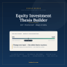 Equity Investment Thesis Builder — Stock Intrinsic Value & DCF Model | Reverse DCF · Margin of Safety · WACC · Sensitivi