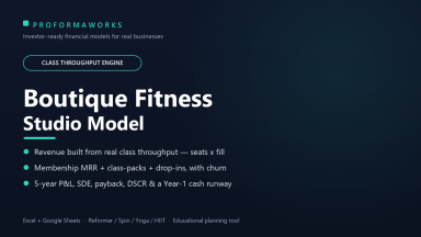 Boutique Fitness Studio Financial Model — Class Throughput Engine