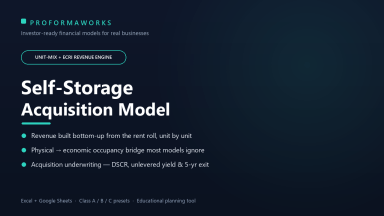 Self-Storage Acquisition & Underwriting Financial Model — Unit-Mix + ECRI Revenue Engine