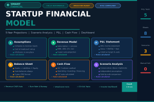 Startup Financial Model in Excel | 5-Year Forecast, Scenarios & Investor Dashboard