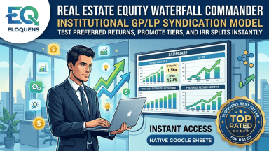 Real Estate Equity Waterfall Commander - GP/LP Syndication Google Sheet