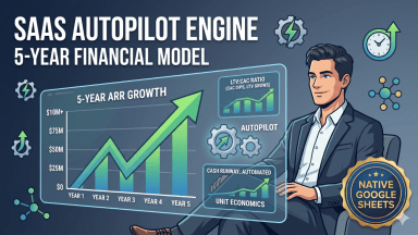 SaaS Autopilot Engine - 5-Year Financial Model for Google Sheets