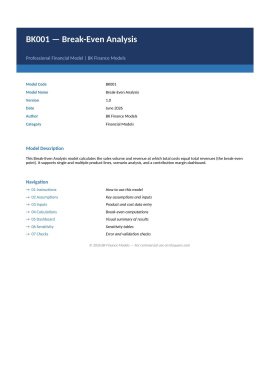 Break-Even Analysis Excel Model | 5 Products | Dashboard | Sensitivity Analysis