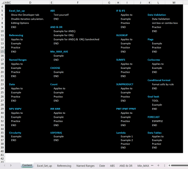 Excel for Financial Modeling - Functions & Formulas Practice Workbook