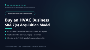 HVAC / Home-Services Acquisition & SBA Underwriting Financial Model