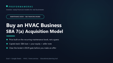HVAC / Home-Services Acquisition & SBA Underwriting Financial Model