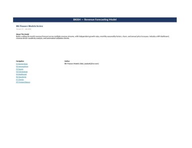 Revenue Forecasting Model — 36-Month Multi-Stream Excel Template