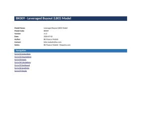 Leveraged Buyout (LBO) Model — Excel Template with IRR & MOIC Returns