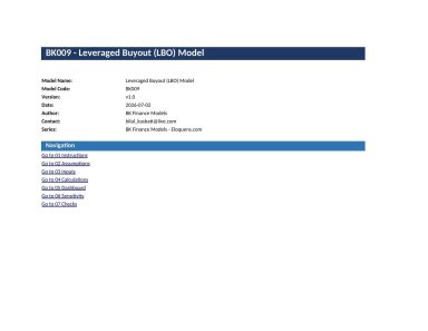 Leveraged Buyout (LBO) Model — Excel Template with IRR & MOIC Returns