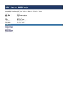 Inventory & COGS Planner — Excel Model with Turnover & Reorder Points