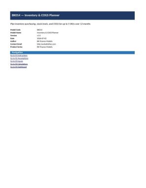 Inventory & COGS Planner — Excel Model with Turnover & Reorder Points