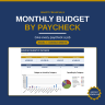 Monthly Paycheck Budget Spreadsheet, Excel Google Sheets Expense Tracker (Instant Download)