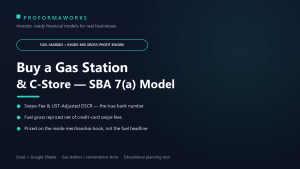 Gas Station & Convenience Store Acquisition & SBA Underwriting Financial Model (Excel + Google Sheets)
