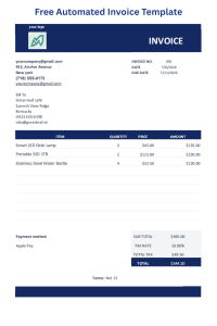 Free Automated Excel Invoice Template