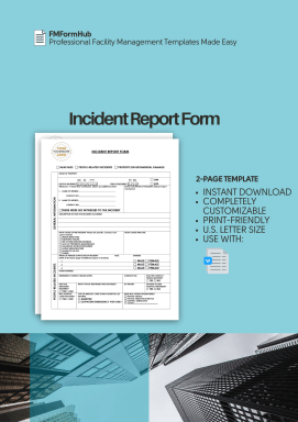 Incident Report Form (Workplace Incident Report Template, Accident Report Form, Incident Record Template)