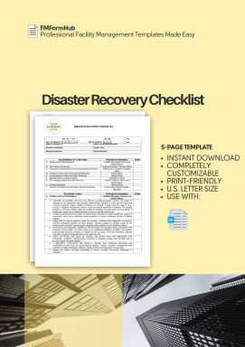 Disaster Recovery Checklist (Crisis Recovery Checklist, Disaster Preparedness Checklist, Contingency Planning Checklist)