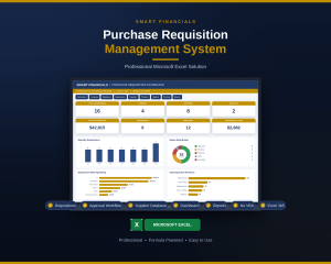 Purchase Requisition System | Excel Procurement Tracker | Purchase Request Form | Small Business Template
