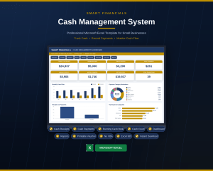 Cash Book Management Excel Template | Cash Flow Tracker | Cash Receipts & Payments | Petty Cash | Expense Tracker