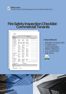 Landlord Fire Safety Inspection Checklist - Commercial Tenants (Tenant Fire Safety Audit)