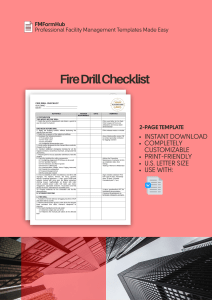 Fire Drill Checklist (Fire Drill Planning Guide, Building / Emergency Evacuation Drill)