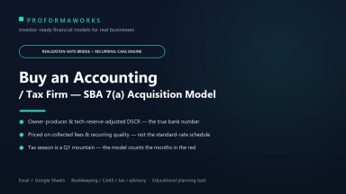 Accounting / Bookkeeping / Tax Firm Acquisition & SBA Underwriting Financial Model