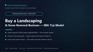 Landscaping / Lawn-Care & Snow Removal Acquisition & SBA Underwriting Financial Model