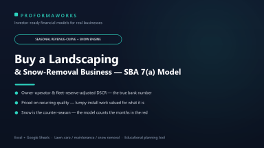 Landscaping / Lawn-Care & Snow Removal Acquisition & SBA Underwriting Financial Model