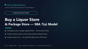 Liquor Store / Package Store Acquisition & SBA Underwriting Financial Model