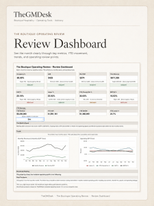 Hotel KPI Dashboard & Monthly Operating Review System