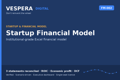 Startup Financial Model - Revenue Ramp, Reconciled Statements, ROIC & DCF (Excel)