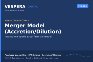 Merger Model - Accretion/Dilution, Purchase Accounting & EPS Bridge (Excel)