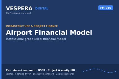 Airport Financial Model - Passengers, Aeronautical Yield, DSCR & IRR (Excel)