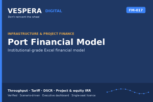 Port Financial Model - TEU Throughput, Tariff, DSCR & Equity IRR (Excel)