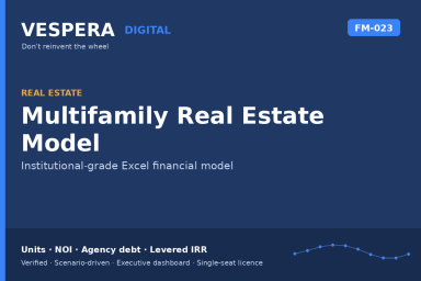 Multifamily Real Estate Model - Units, Rent, NOI, Agency Debt & IRR (Excel)