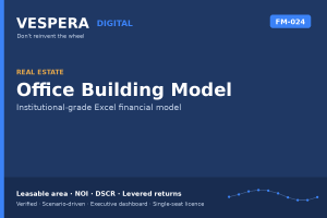 Office Building Model - Leasable Area, Rent, NOI, DSCR & Returns (Excel)