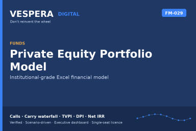 Private Equity Portfolio Model - Capital Calls, Carry Waterfall, TVPI, DPI & Net IRR (Excel)