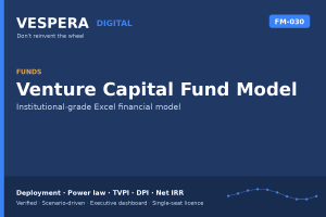 Venture Capital Fund Model - Power-Law Portfolio, Carry, TVPI, DPI & Net IRR (Excel)