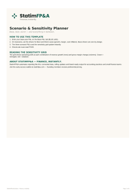 Scenario & Sensitivity Planner