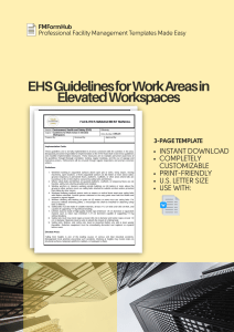 Guidelines for Work Areas in Elevated Workspaces (Working at Heights, Fall Protection Guidelines)