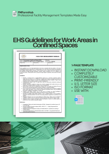 Guidelines for Work Areas in Confined Spaces (Safety Standards for Confined Spaces)