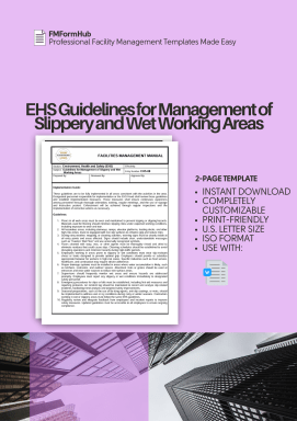 Guidelines for Management of Slippery and Wet Working Areas (Slippery Floor Safety, Wet Area Workplace Hazards)