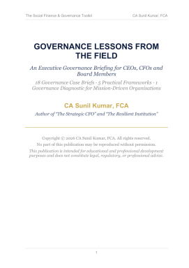 Governance Lessons from Field