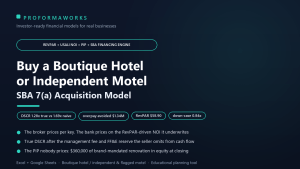 Boutique Hotel / Motel Acquisition & SBA Underwriting Model