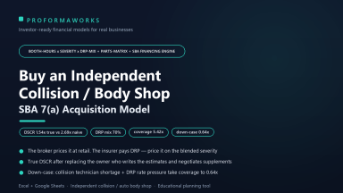 Collision / Auto Body Shop Acquisition & SBA Underwriting Model