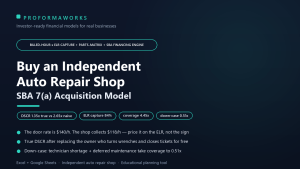 Auto Repair Shop Acquisition & SBA Underwriting Model