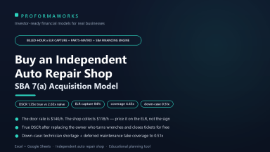 Auto Repair Shop Acquisition & SBA Underwriting Model