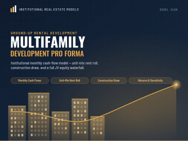 Multifamily Merchant Build & Development Model (4-Tier LP/GP Waterfall & Construction Draw)